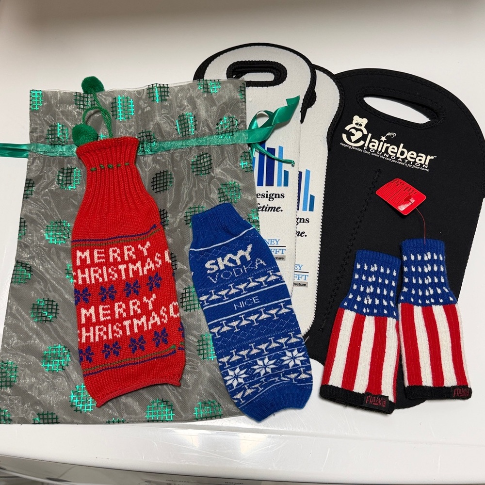 ☀️🌴Wine Bottle Sweater & Bottle Socks - Red, Blue, White